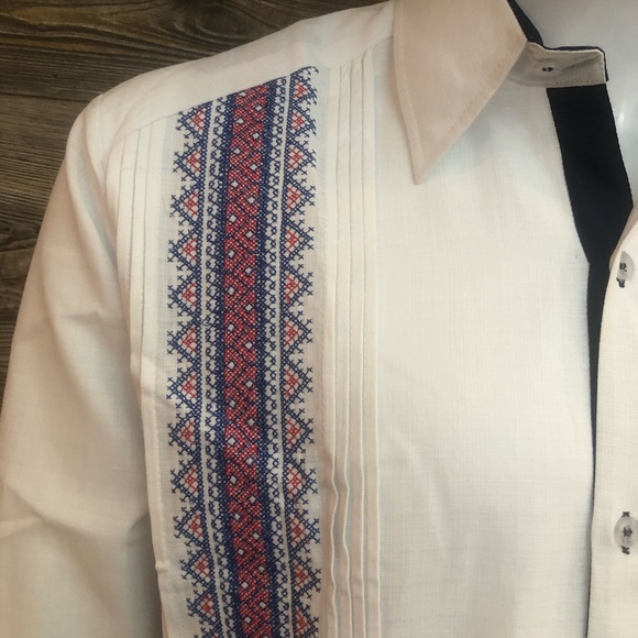 Casanova Mexican Guayabera Dress Shirt White 100% Linen Handcrafted Long Sleeve - Picture 2 of 6
